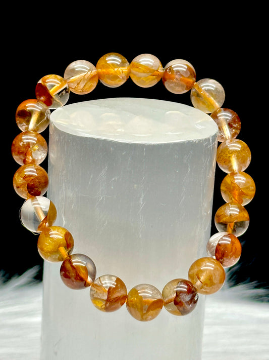 High-Quality Golden Healer Crystal Bracelet – 8mm Beads, Stretch Cord