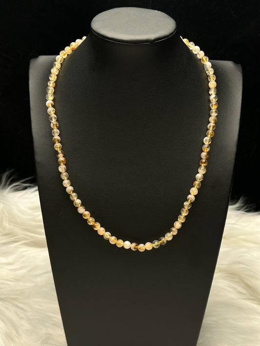 Natural Citrine Crystal Necklace – Raw Gemstone Pendant for Abundance & Positivity | Handmade Jewelry