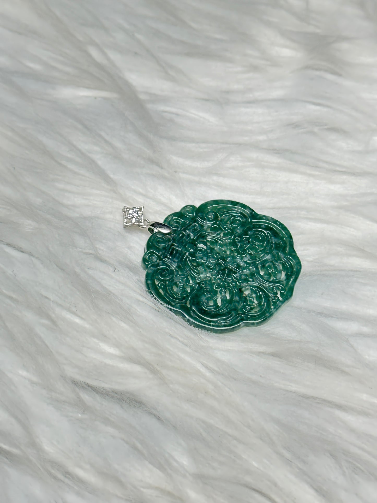 High-Quality Jade Pendant – Feng Shui Symbol of Luck & Wealth, Sterling Silver Hook
