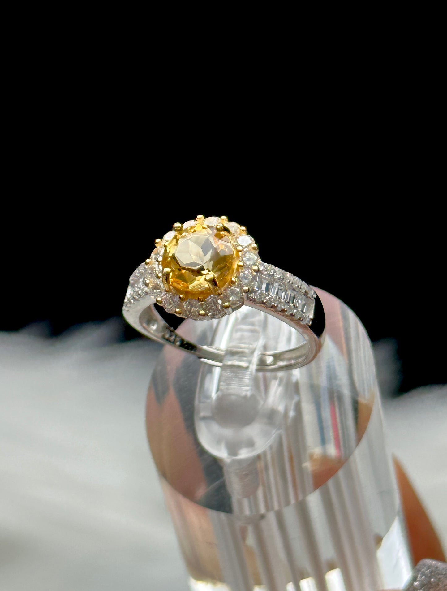 Natural Citrine Crystal Ring – Adjustable Sterling Silver Gemstone Ring