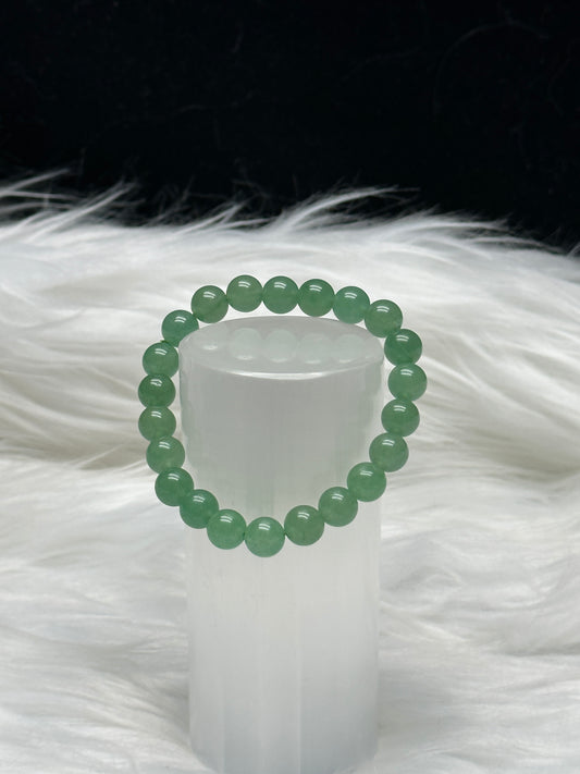 Green Aventurine Crystal Bracelet – 8mm beads,Genuine Gemstones, Adjustable & Handmade