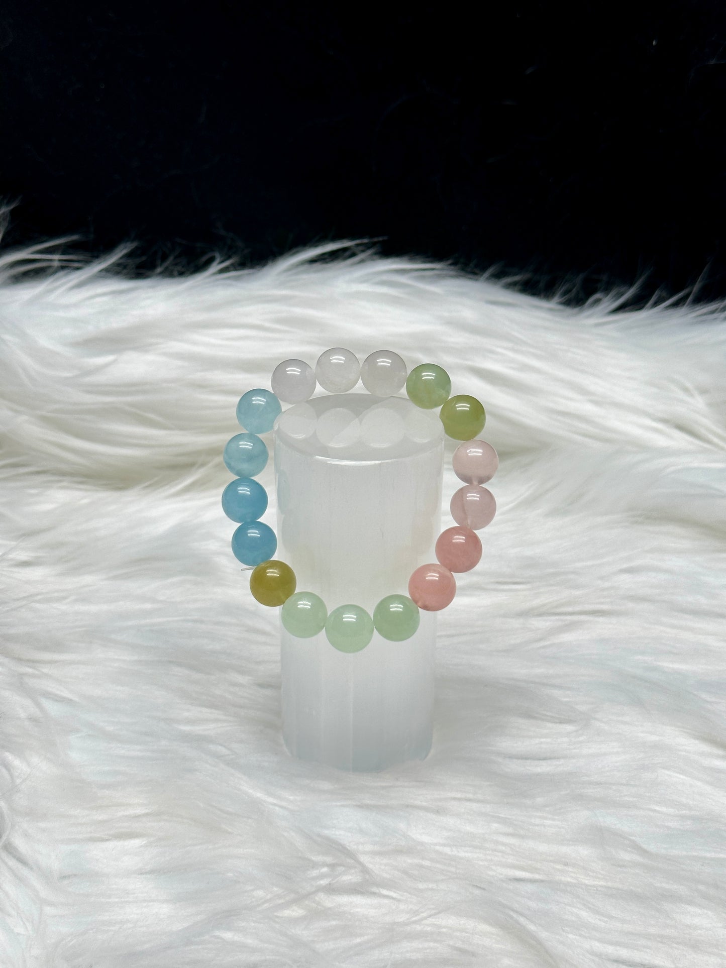 High-Quality Morganite Crystal Bracelet – Choose 10mm or 15mm Beads | Calming & Heart-Healing Stone