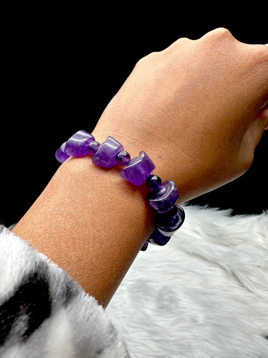 High Quality Amethyst Crystal Bracelet – Feng Shui Wealth & Protection Bracelet, Natural Gemstones