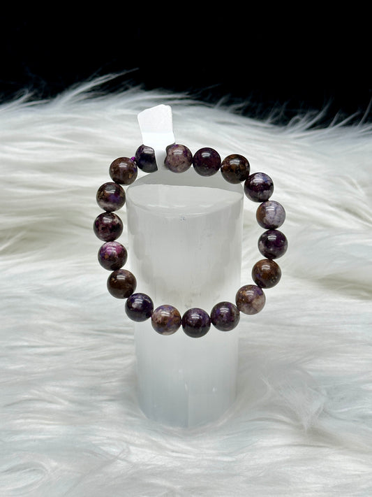 High-Quality Sugilite Bead Bracelet – 10mm Natural Gemstone, Energy Healing Crystal