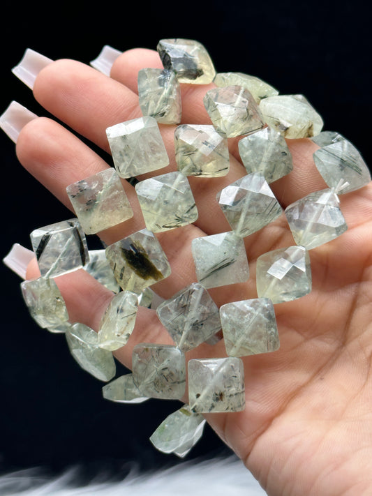 Prehnite Crystal Bracelet | Natural Prehnite Beads on Stretchable Cord | Calming & Healing Crystal Jewelry