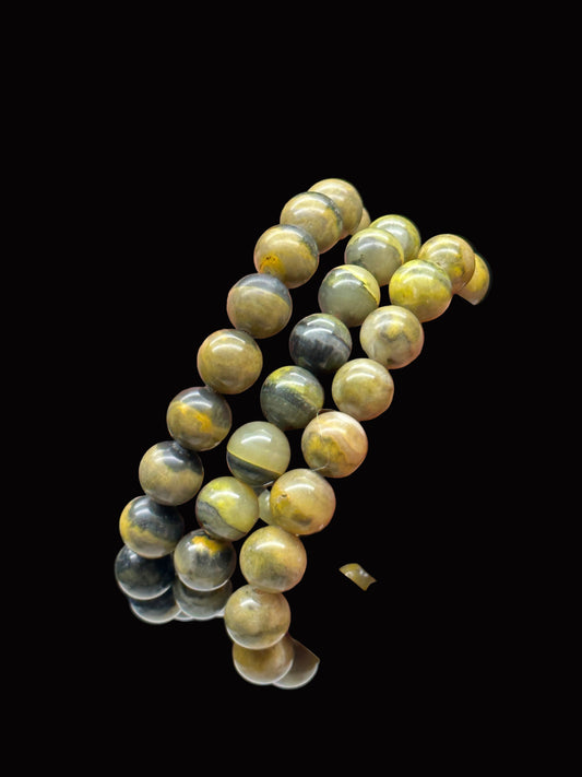 High Quality Bumblebee Jasper Crystal Bracelet | 12mm Beads | Stretchable Cord | Natural Gemstone Bracelet