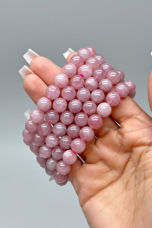 Natural Rose Quartz Crystal Bracelet | 9mm Bead Bracelet | Stretchable Gemstone Bracelet | Love & Healing Crystal Jewelry