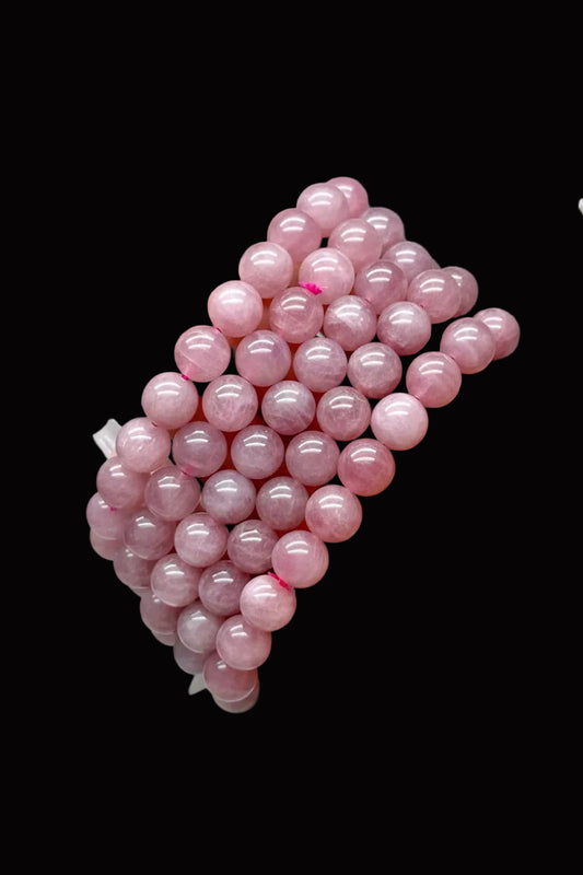 Natural Rose Quartz Crystal Bracelet | 9mm Bead Bracelet | Stretchable Gemstone Bracelet | Love & Healing Crystal Jewelry