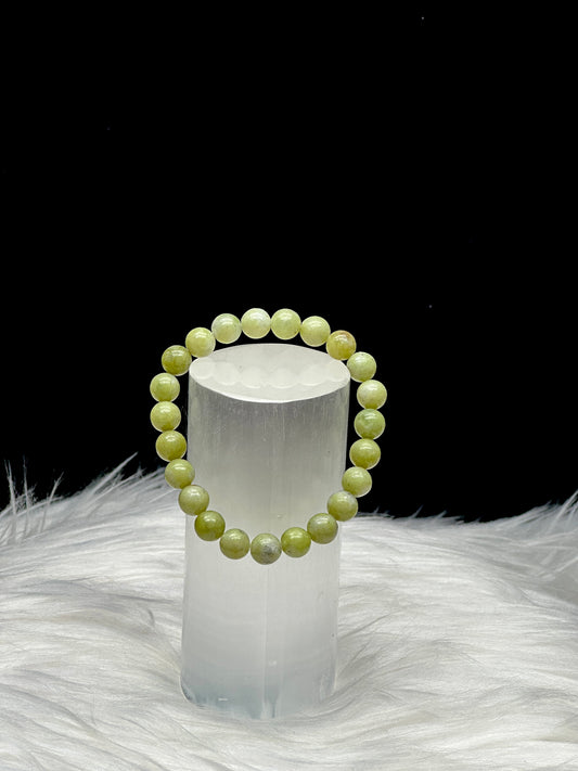 Genuine Jade Crystal Bracelet - 8mm Beads for Healing Energy and Serenity