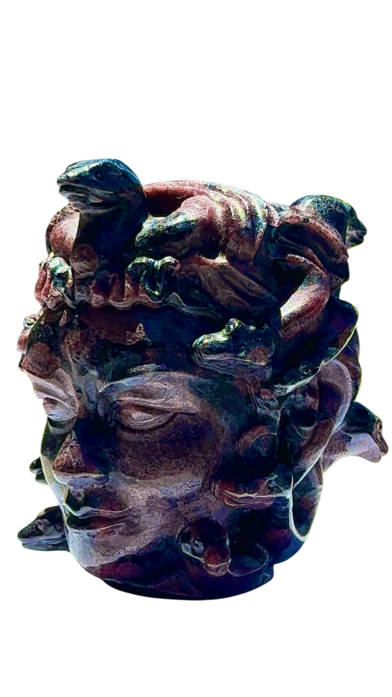 Large Garnet Crystal Medusa Carving – Powerful Protection & Root Chakra Energy | Hand-Carved Statement Crystal