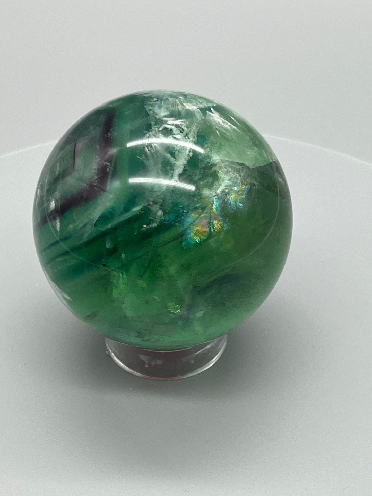 Large Rainbow Fluorite Sphere | Rainbow Fluorite Crystal Sphere | Fluorite Crystal Ball