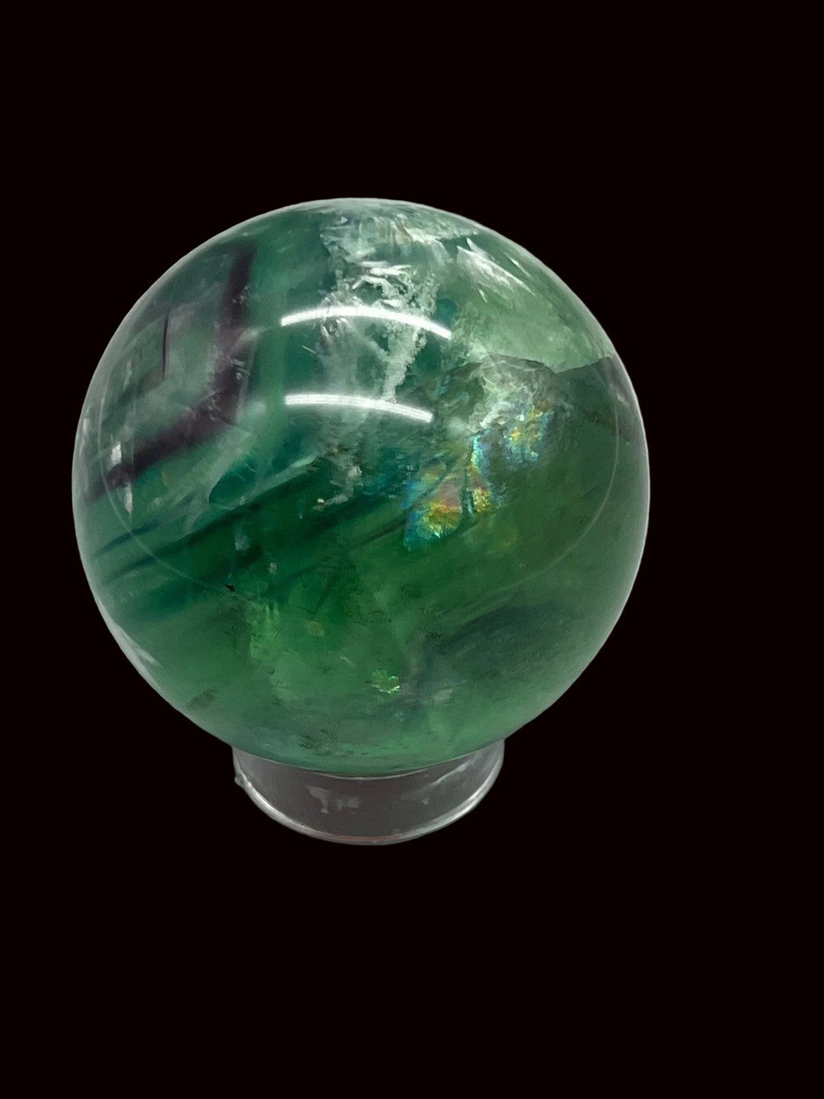 Large Rainbow Fluorite Sphere | Rainbow Fluorite Crystal Sphere | Fluorite Crystal Ball