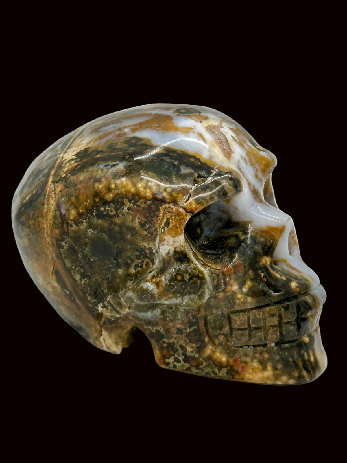 Beautiful Ocean Jasper Skull, Colorful OJ Skull