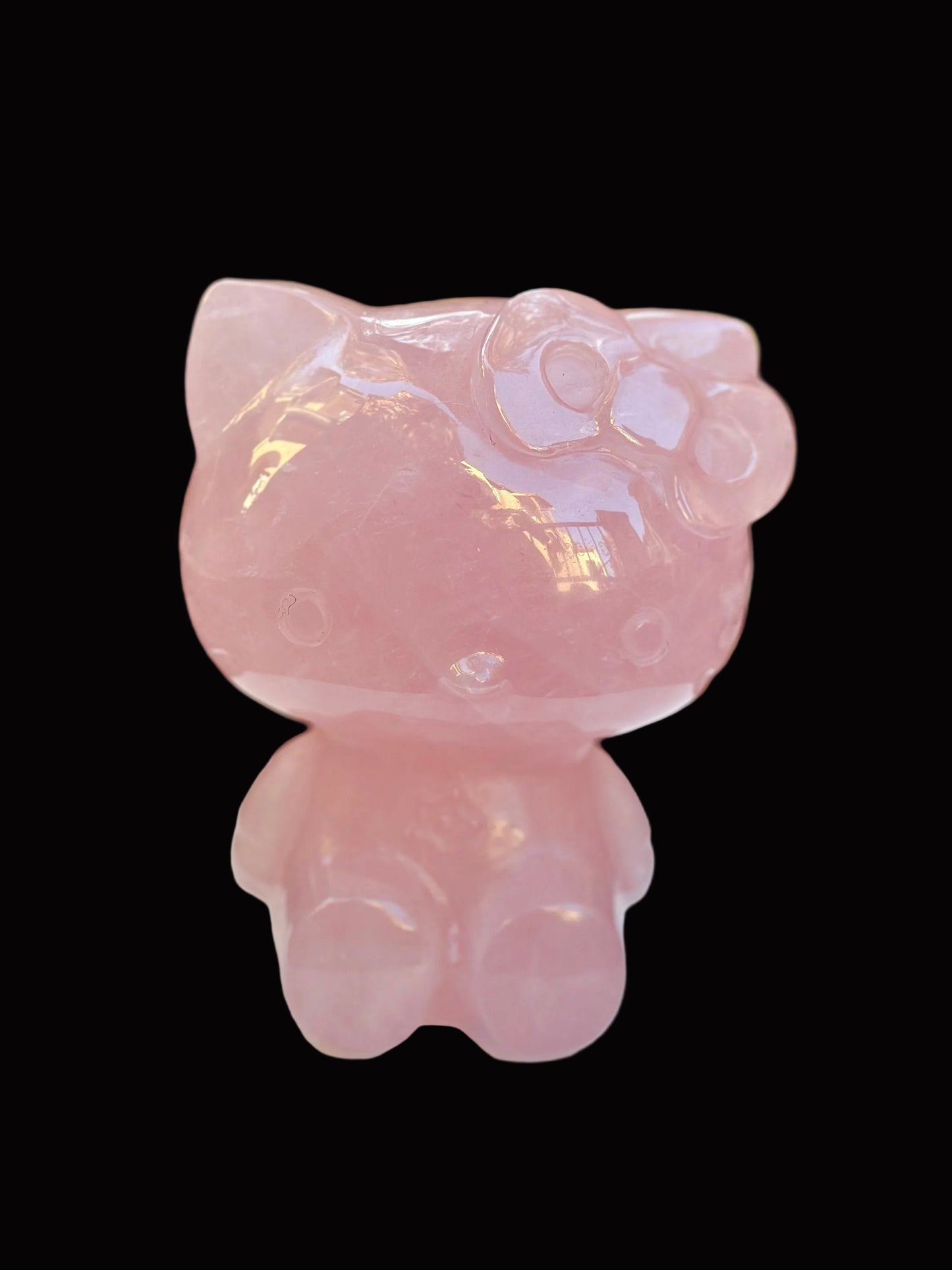 Mozambique Rose Quartz Hello Kitty Carving | Extra Large | 5.5" Hand Carved