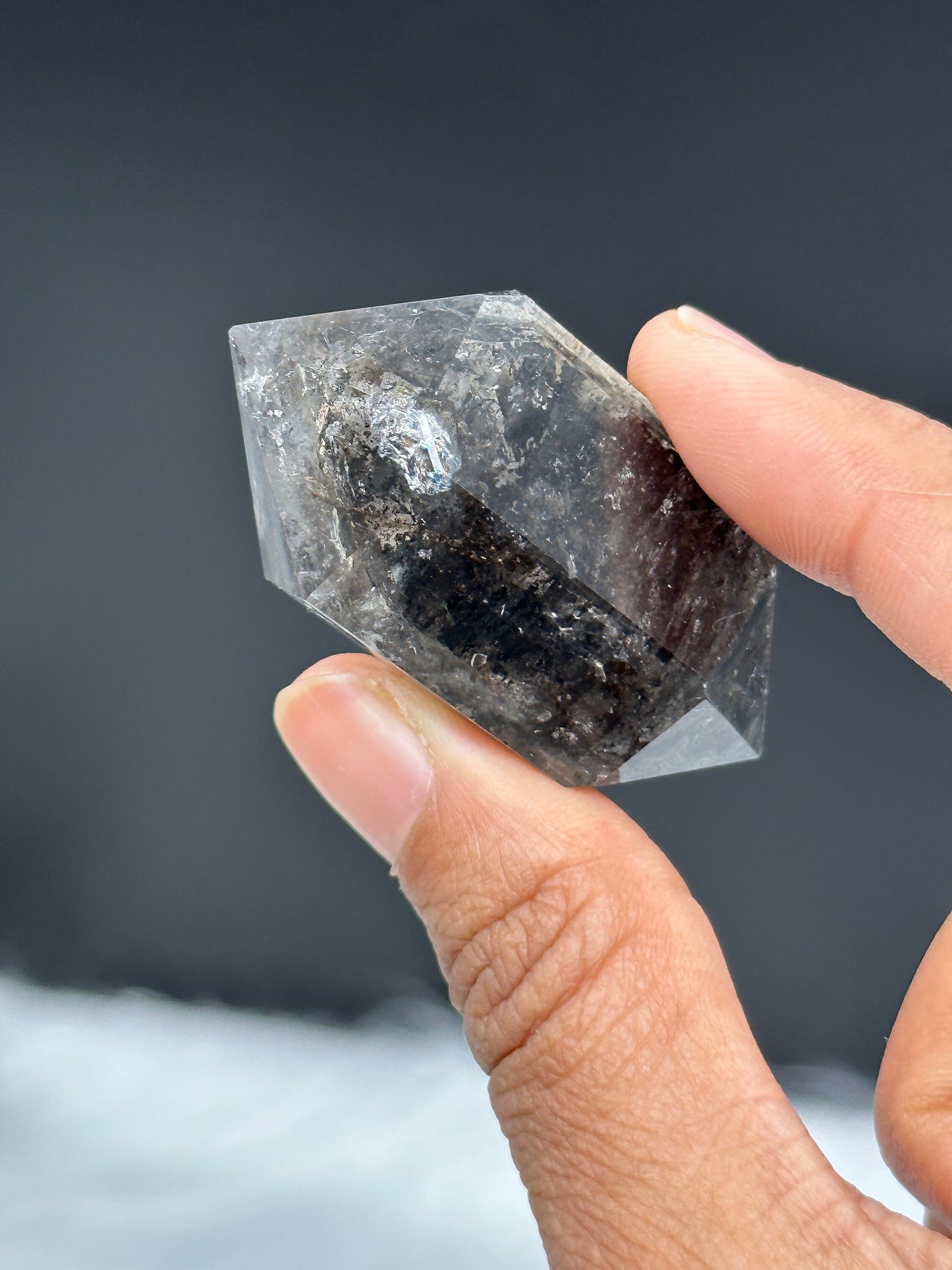 Herkimer Diamond Quartz Crystal DT with inclusions, Herkimer Diamond Quartz Crystal Double Terminated 42 grams