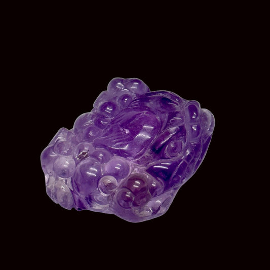 Gorgeous Master Carved Amethyst Money Toad, Feng Shui Prosperity, Abundance, Money Manifestation, Money Frog, Prosperity Charm