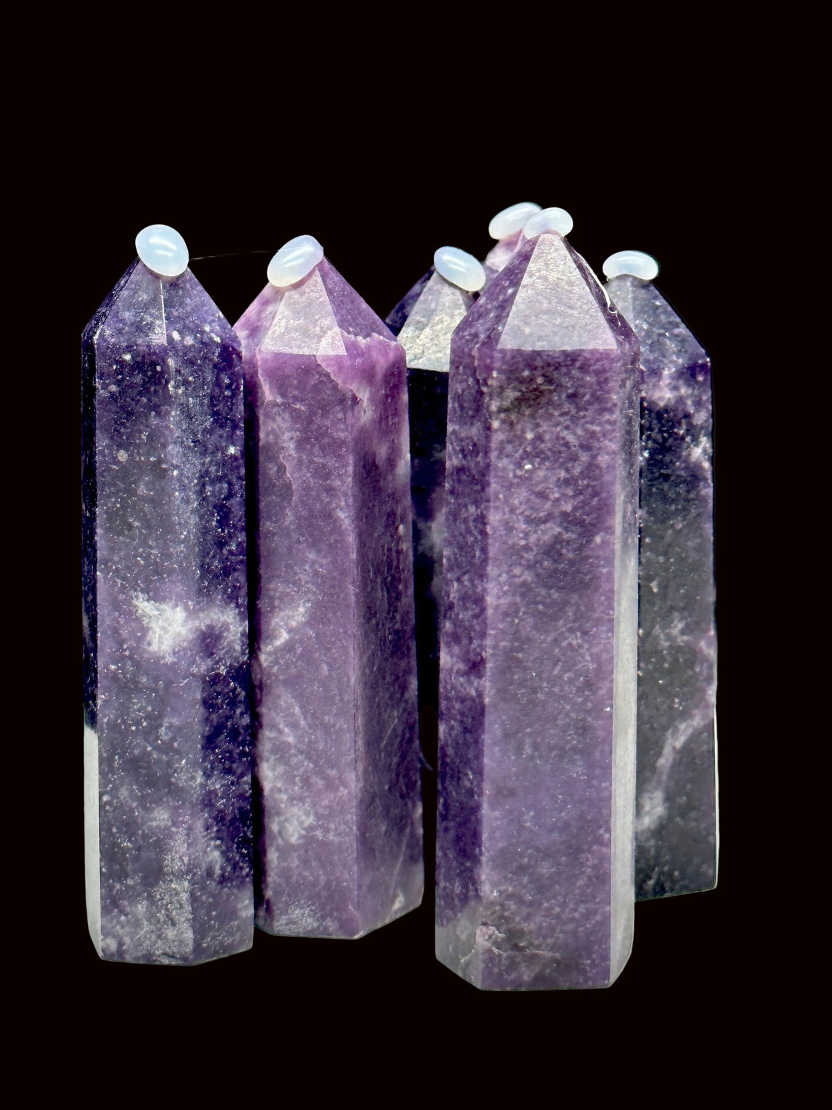 Purple Lepidolite Tower, lepidolite crystal point, Mica tower - 4 inches tall