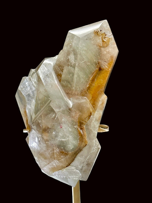 Rare Natural Red Rabbit Hair Quartz Crystal Point Specimen on stand, Rabbit hair rutile in Quartz crystal specimen, Rutilated Quartz