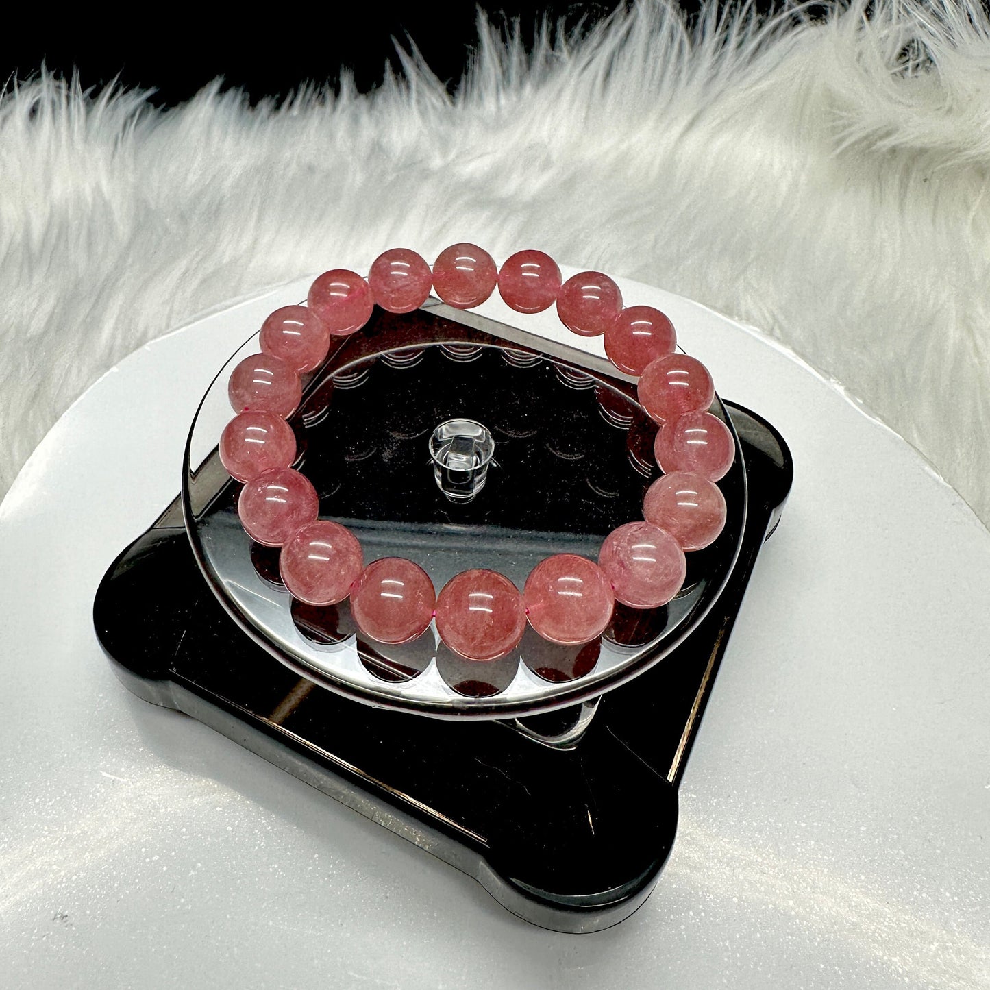 Natural Madagascar Rose Quartz Bracelet 12mm| Heart Chakra Jewelry | Improve Your Love Life and Relationship