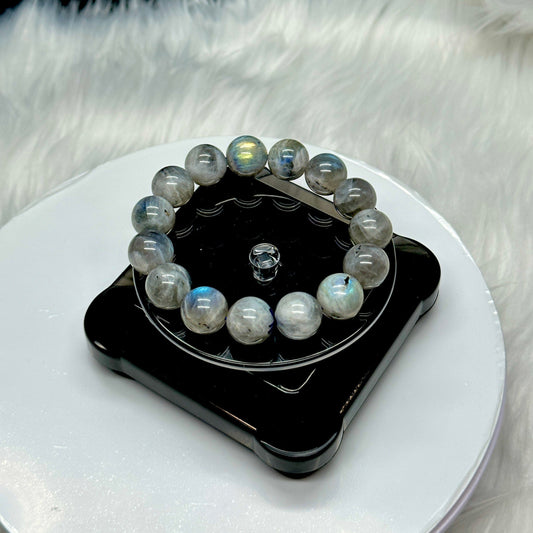 Flashy Labradorite Bracelet 15mm Bead Size | Remove Anxiety Healing Crystal Jewelry