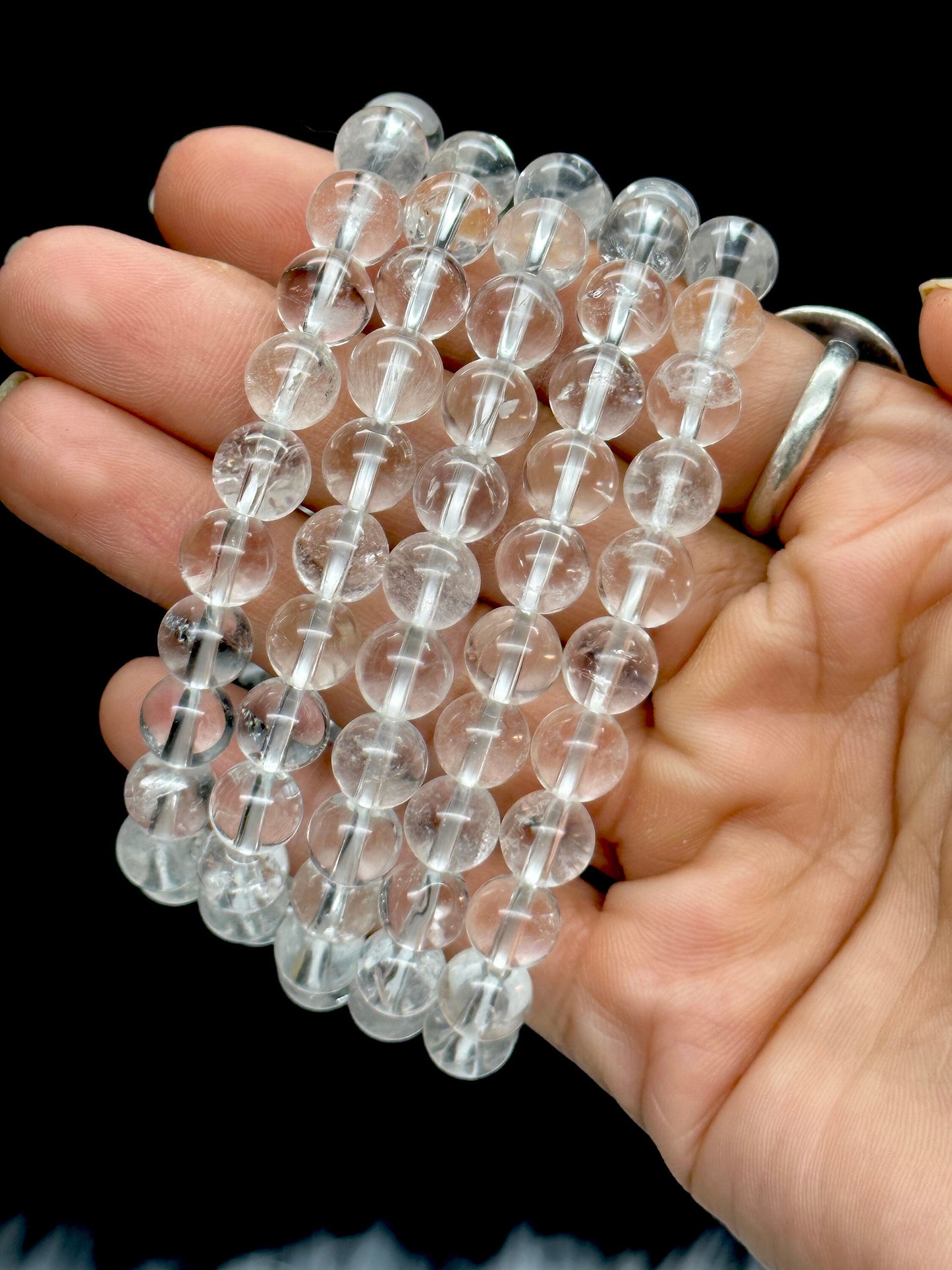 High Clarity Clear Quartz Crystal Bracelet, Natural Clear Quartz Bracelet | 8mm | Healing Stone Meditation