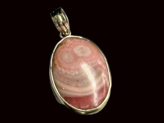 Beautiful Rhodochrosite Pendant Genuine Gemstone Pendant 925 Sterling Silver Pendant, Mother's Day Gift