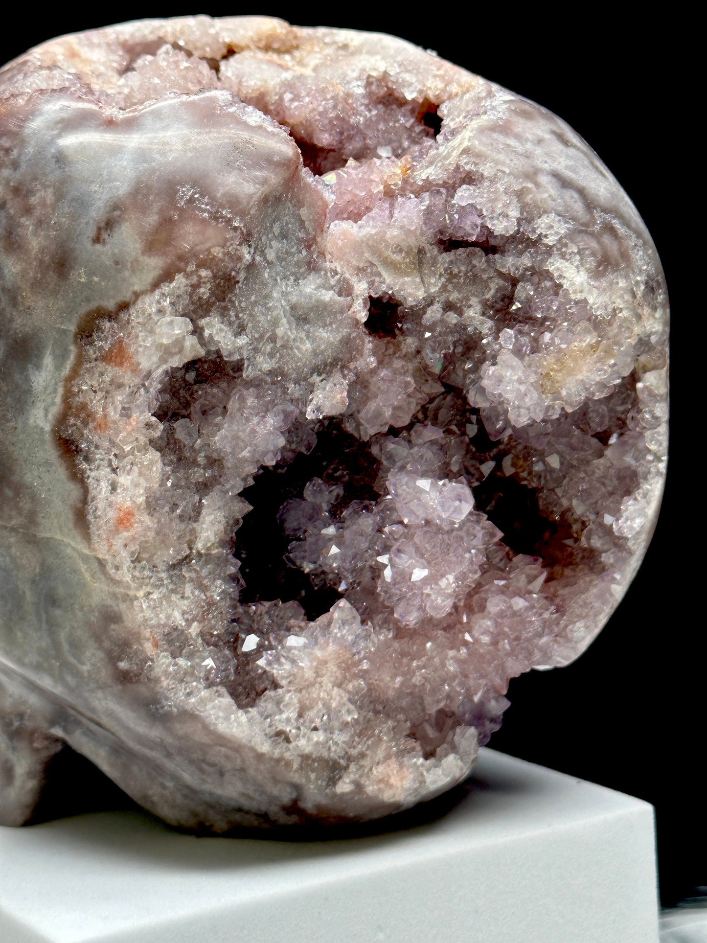 Extra Quality Sparkly large Pink Amethyst Crystal Skull - 4 inches tall