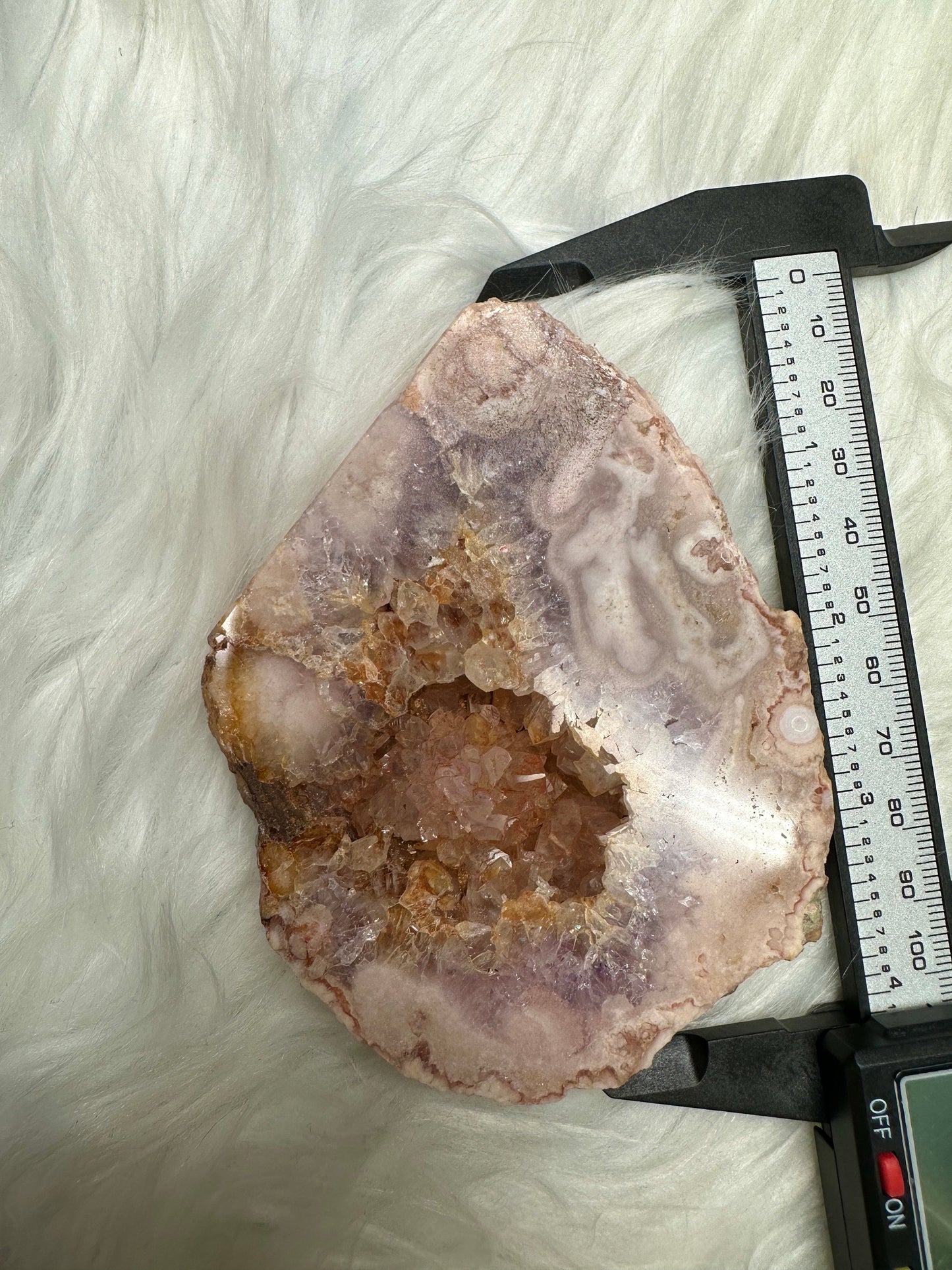 Sparkly Pink Amethyst Flower Agate Crystal Slab