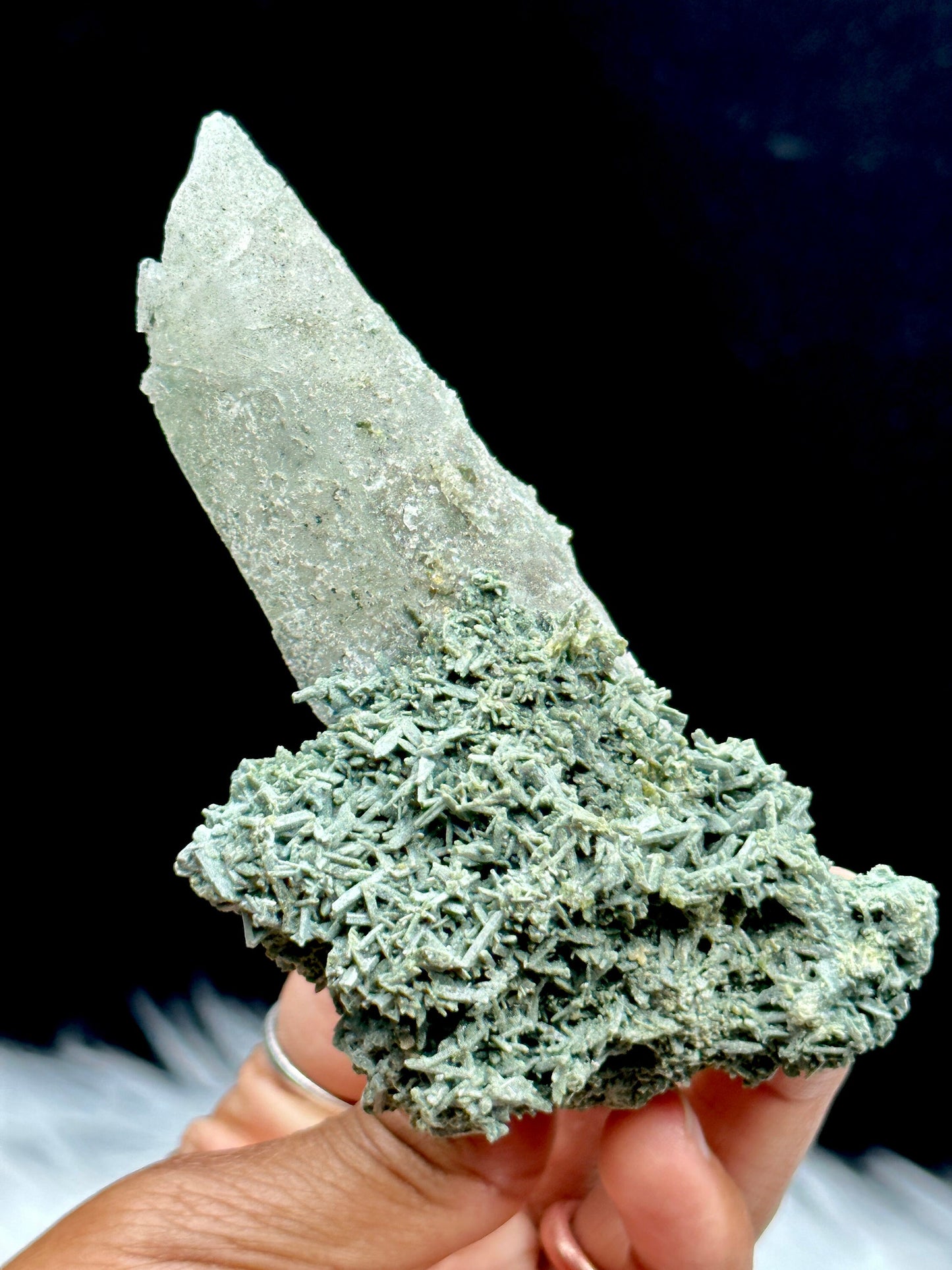 RARE Chlorite (Green) Himalayan Quartz raw cluster