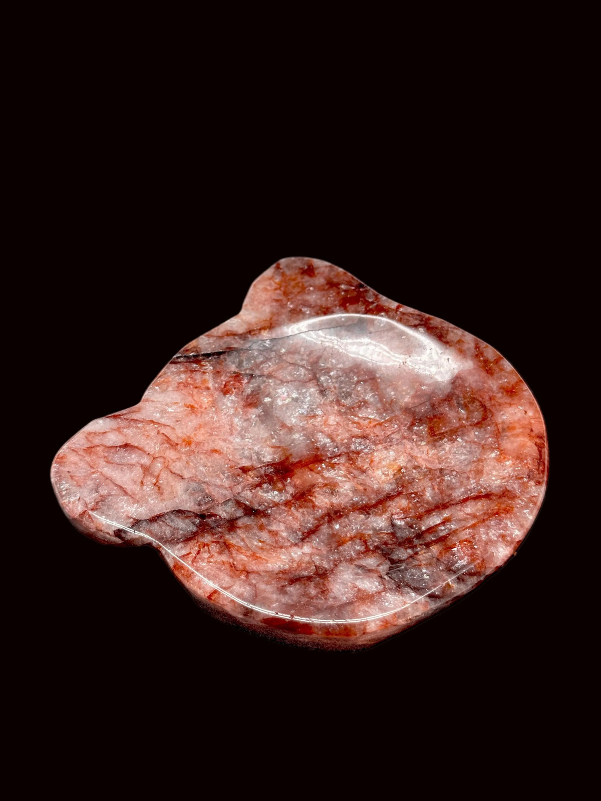 Fire Quartz Crystal Bear Shaped bowl, Home Decor Item