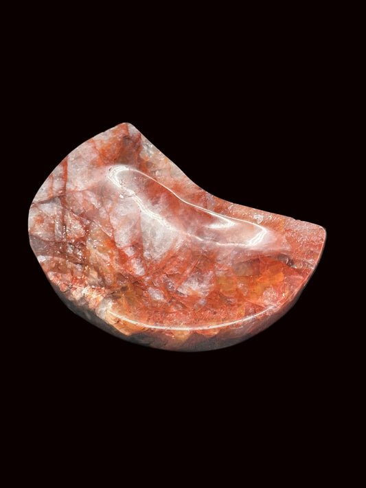 Fire Quartz Crystal Moon Bowl