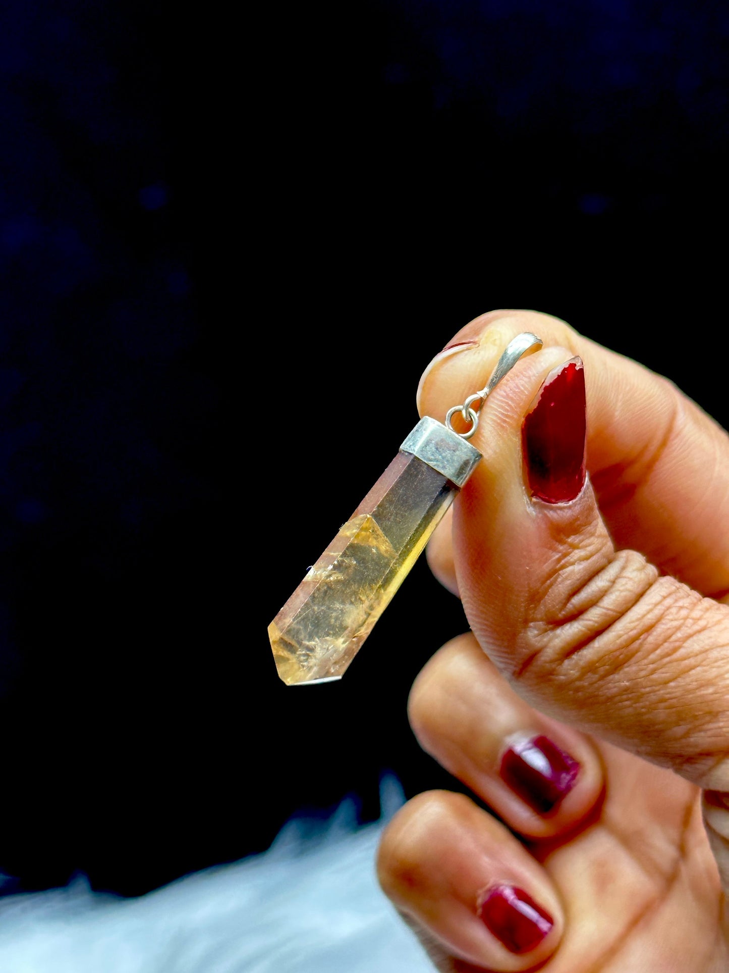 Genuine Zambian Citrine Crystal Pendant in Sterling Silver | Healing Crystal Jewelry | Handcrafted Citrine Necklace | Genuine Gemstone