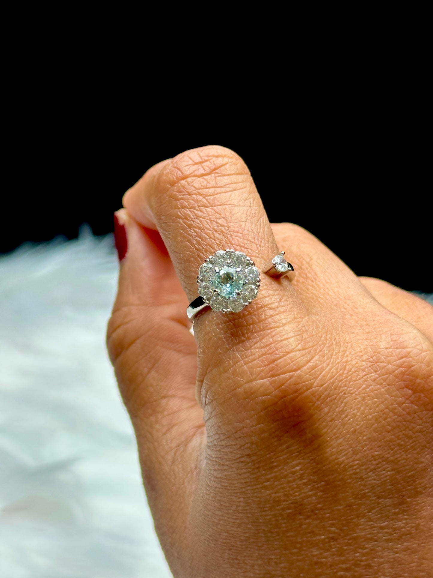 High-Quality Topaz Gemstone Adjustable Size Sterling Silver Ring Handcrafted Healing Crystal Jewelry