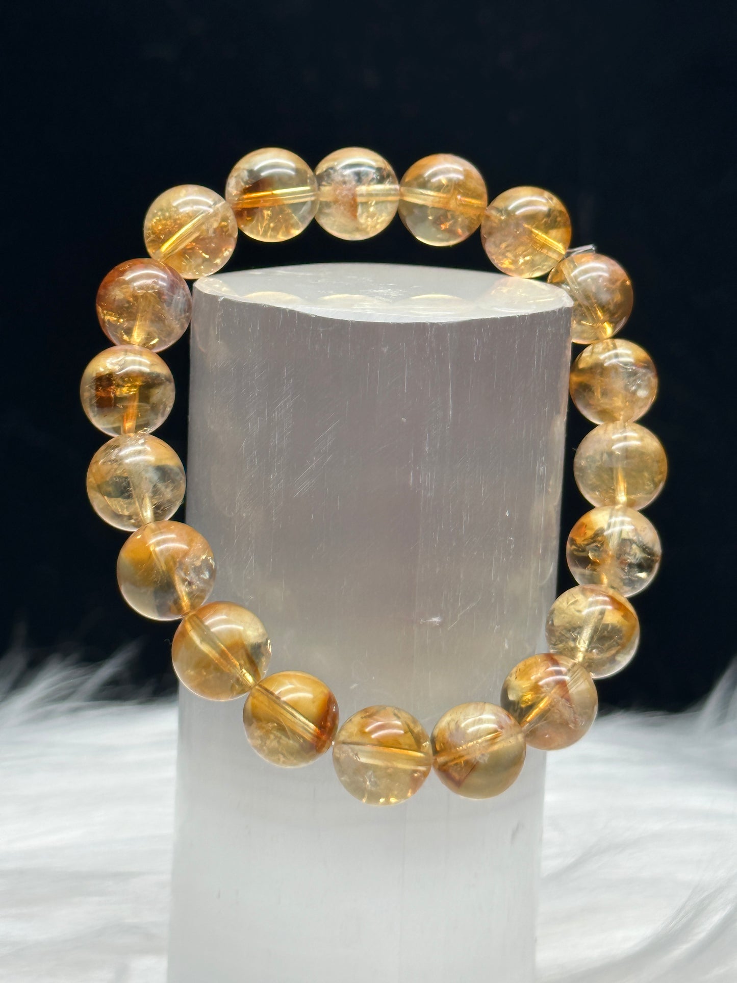 Brazilian Citrine Crystal Bracelet - Radiate Positivity with 12mm Beads