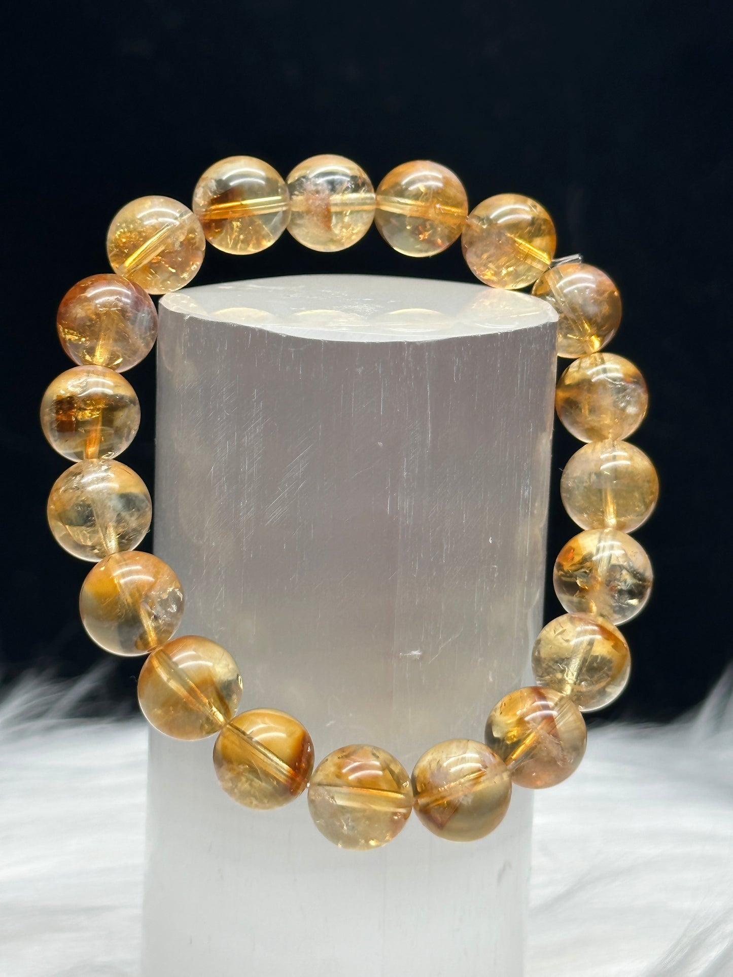 Brazilian Citrine Crystal Bracelet - Radiate Positivity with 12mm Beads