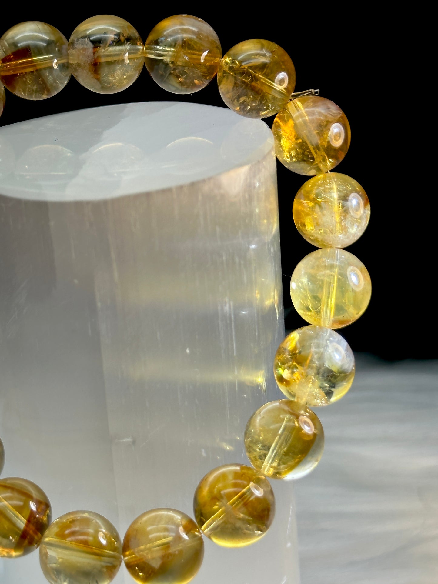 Brazilian Citrine Crystal Bracelet - Radiate Positivity with 12mm Beads