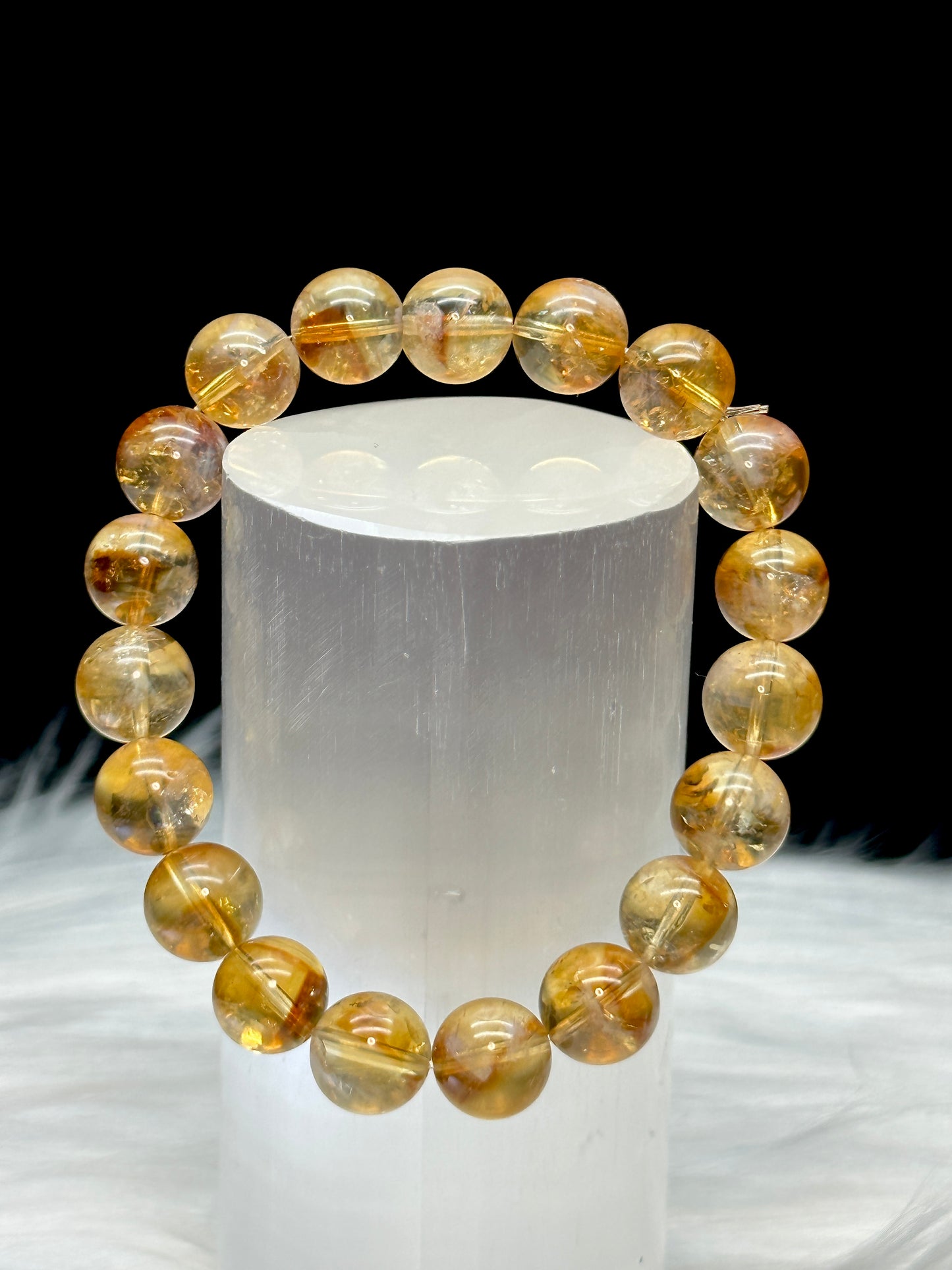 Brazilian Citrine Crystal Bracelet - Radiate Positivity with 12mm Beads