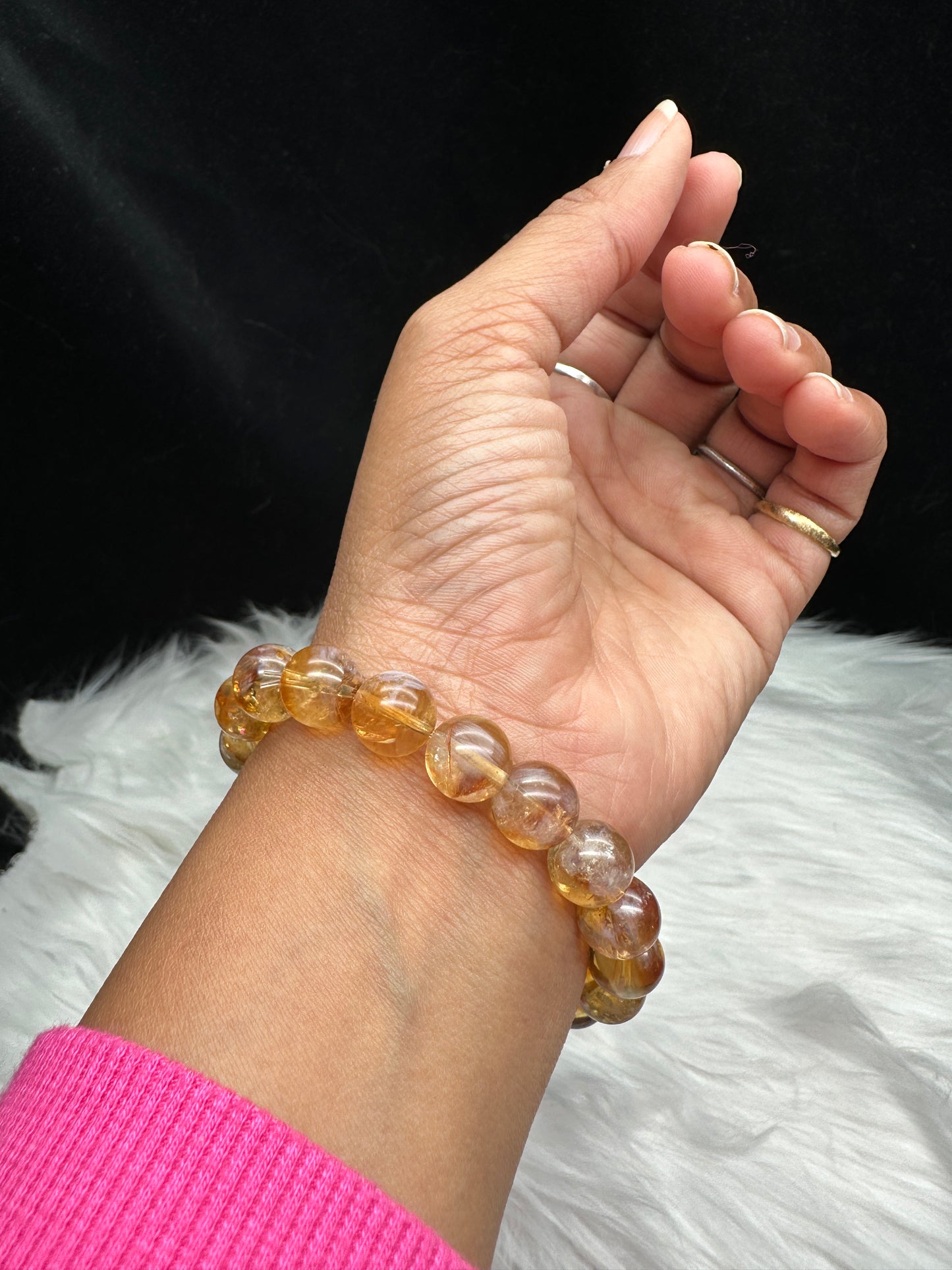 Brazilian Citrine Crystal Bracelet - Radiate Positivity with 12mm Beads