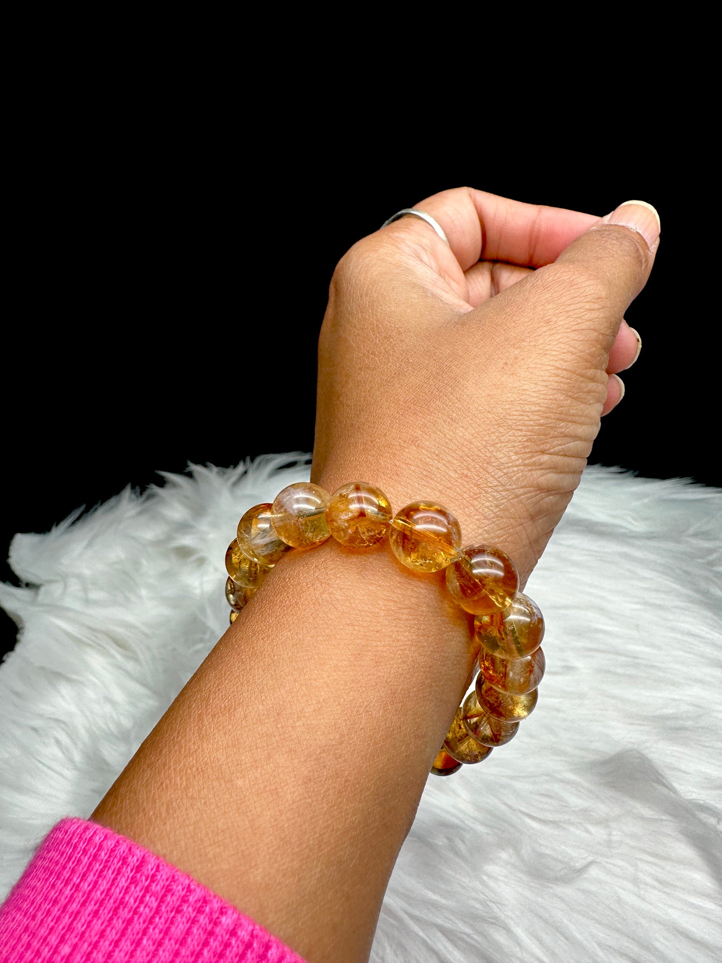 Brazilian Citrine Crystal Bracelet - Radiate Positivity with 12mm Beads