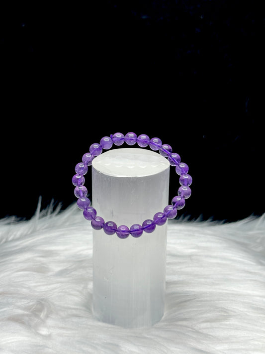 Premium Amethyst Crystal Bracelet - Experience Tranquility with Top Clarity 7mm Beads