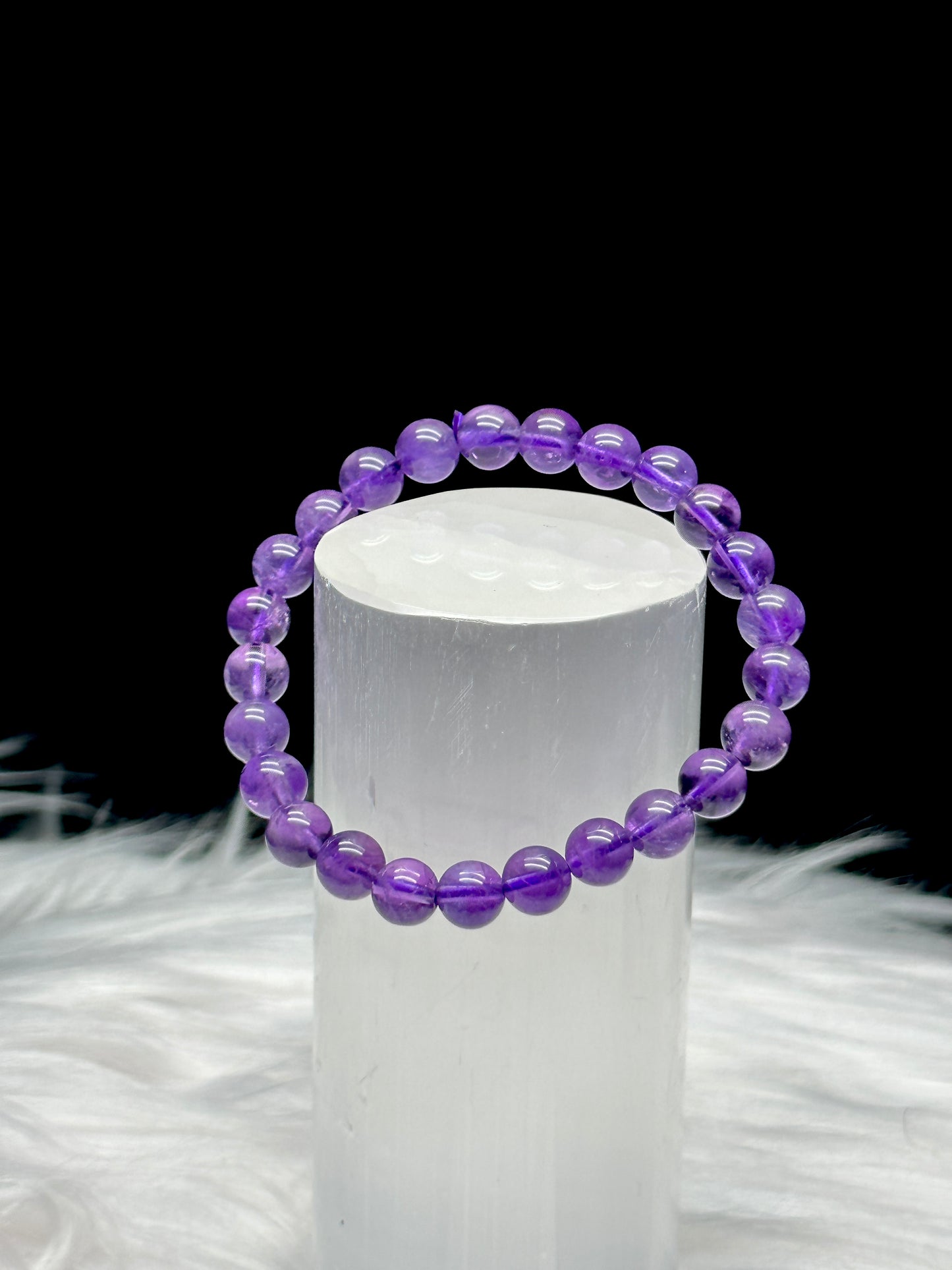 Premium Amethyst Crystal Bracelet - Experience Tranquility with Top Clarity 7mm Beads