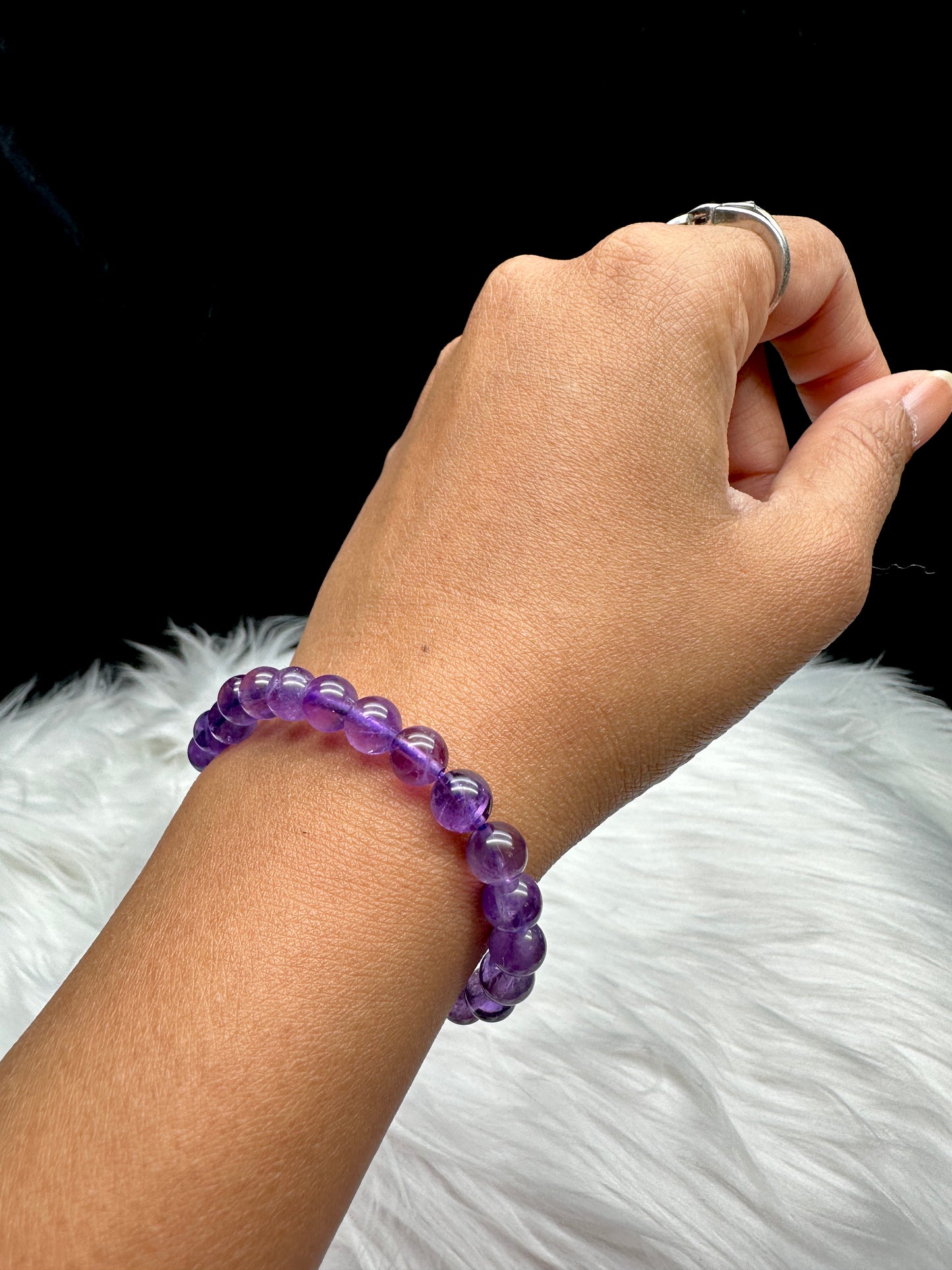 Premium Amethyst Crystal Bracelet - Experience Tranquility with Top Clarity 7mm Beads