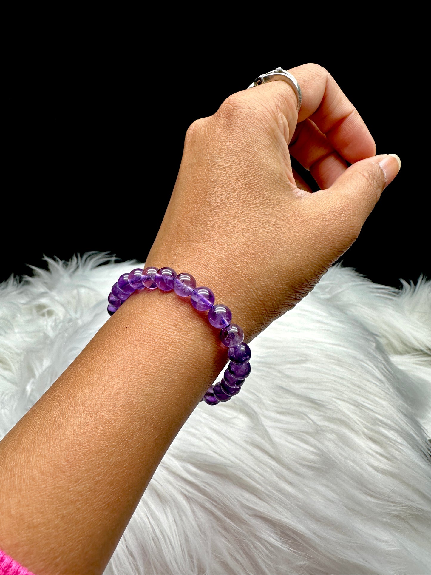 Premium Amethyst Crystal Bracelet - Experience Tranquility with Top Clarity 7mm Beads