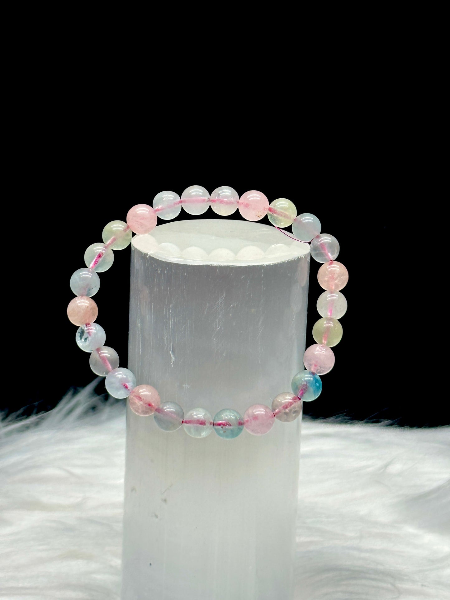 Natural Morganite Crystal Bracelet - Healing Energy and Elegance