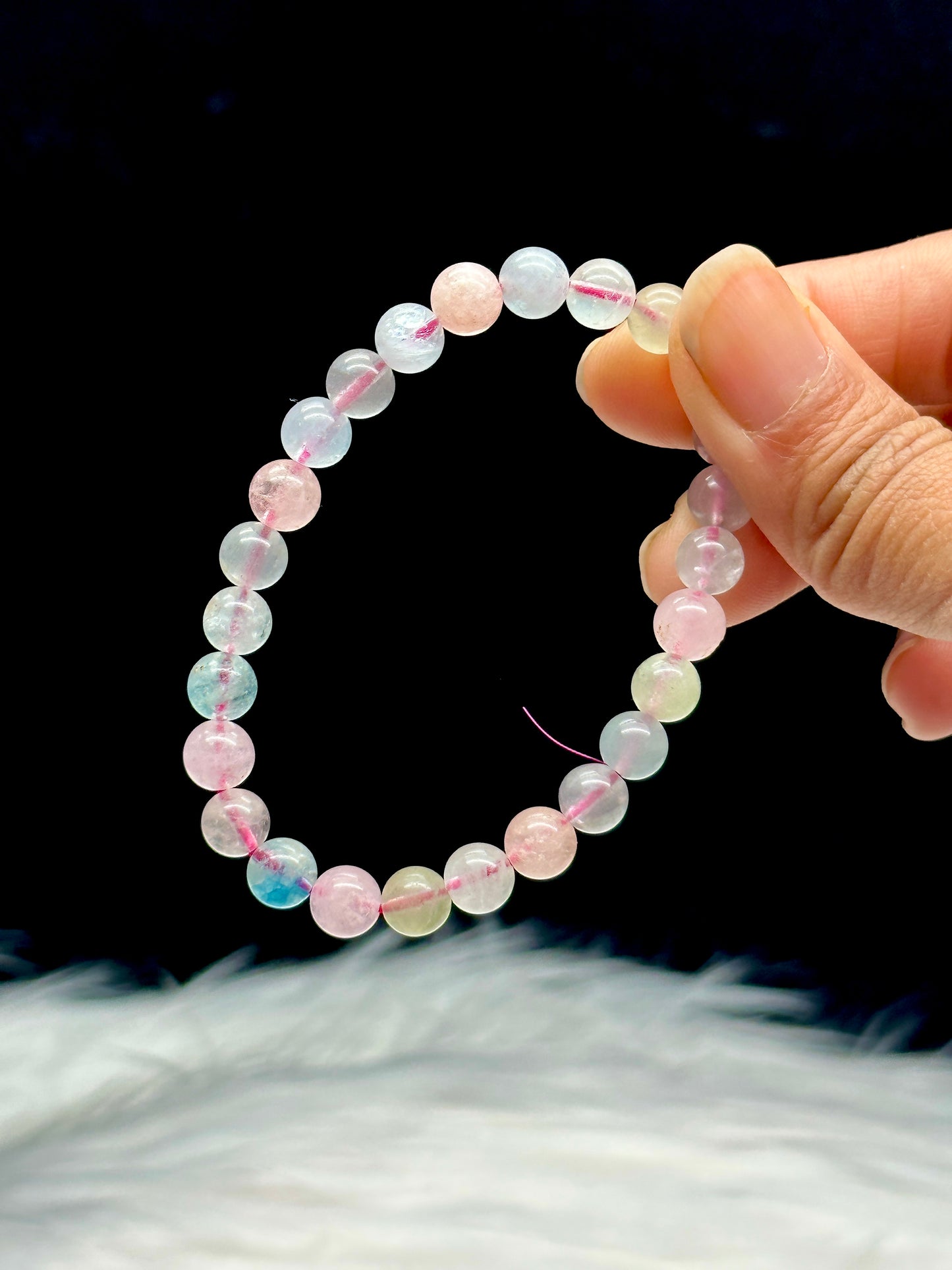 Natural Morganite Crystal Bracelet - Healing Energy and Elegance