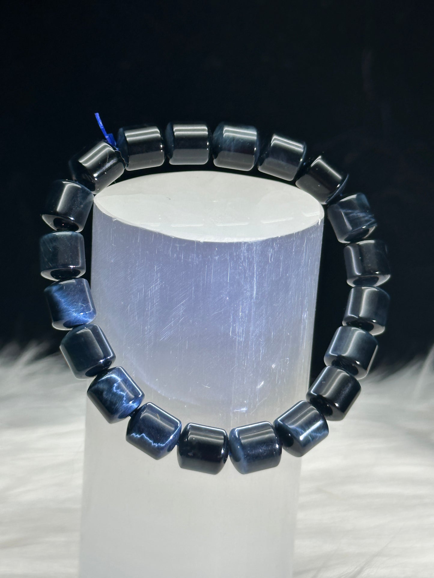 High Quality Flashy Blue Tigers Eye Crystal Bracelet - Natural Healing Energies