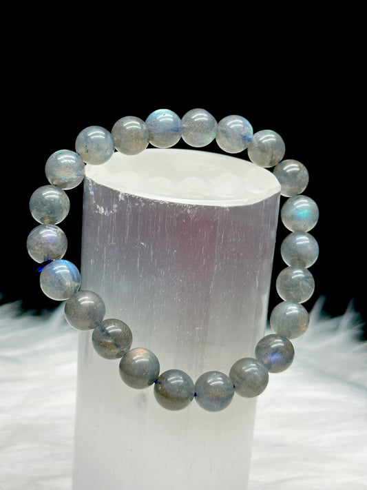 Intuitive Labradorite Crystal Bracelet - Natural 6mm Beads for Healing Energy