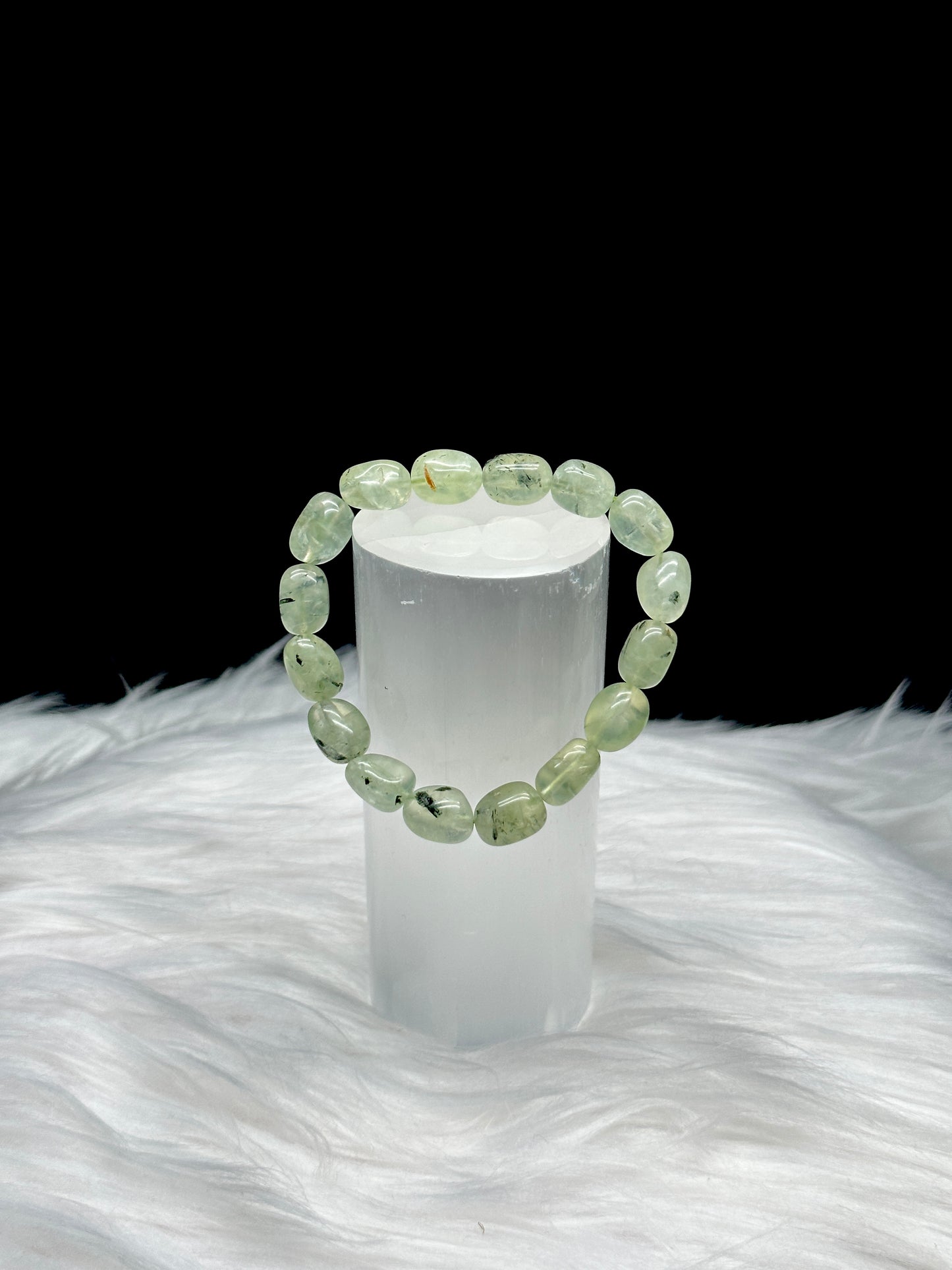 Natural Prehnite Crystal Bracelet for Healing Energies and Intuition