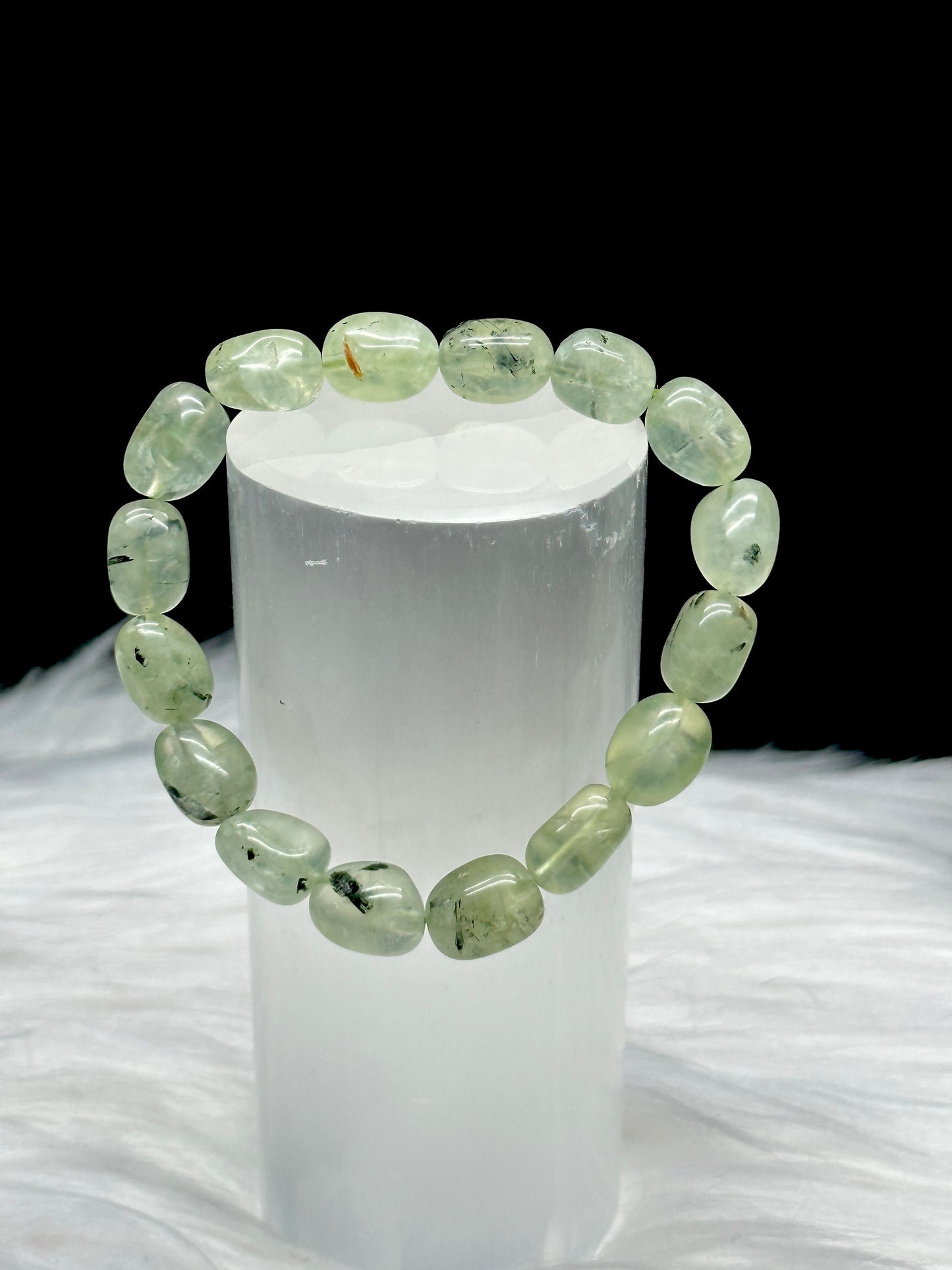 Natural Prehnite Crystal Bracelet for Healing Energies and Intuition