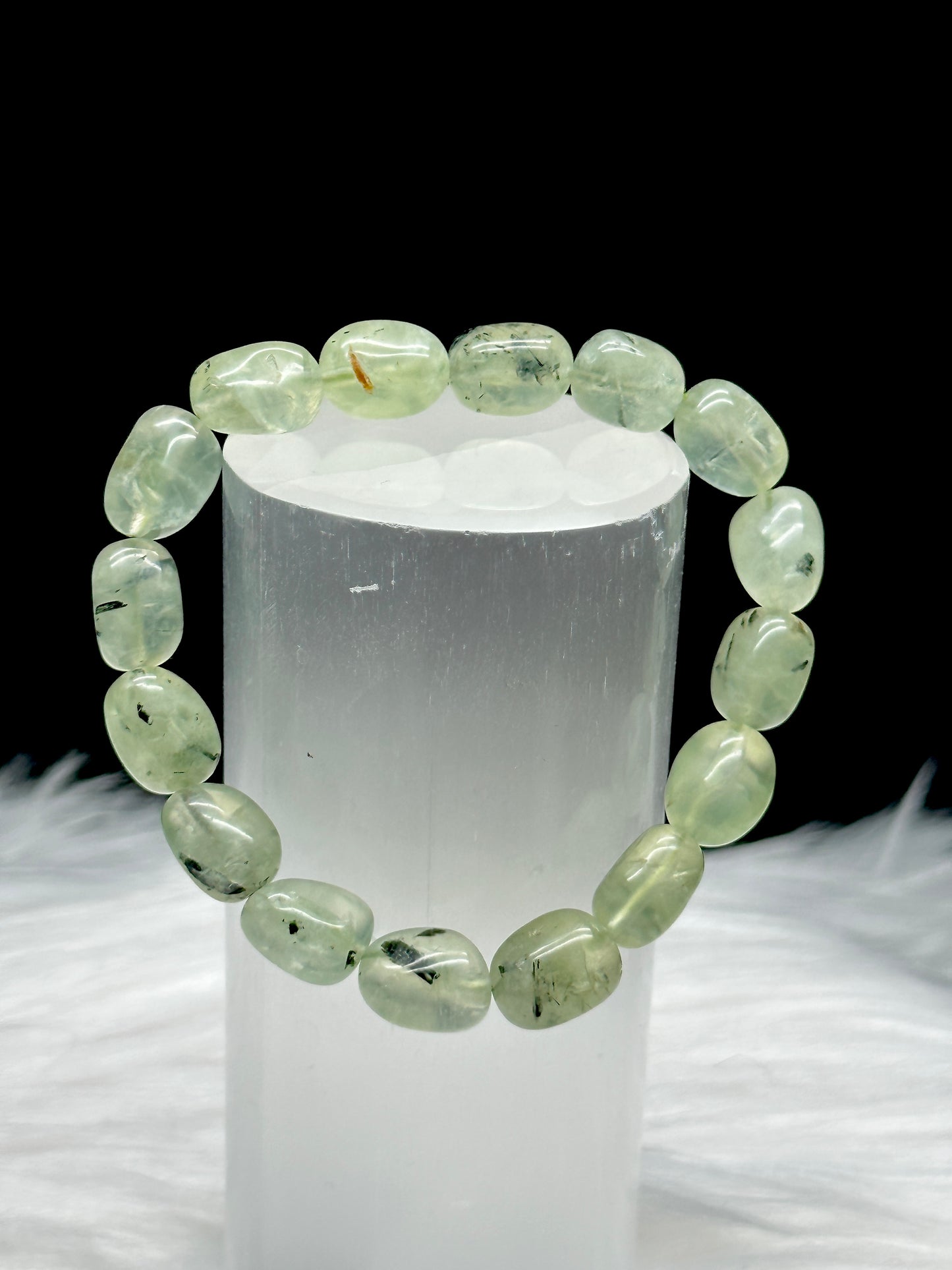 Natural Prehnite Crystal Bracelet for Healing Energies and Intuition